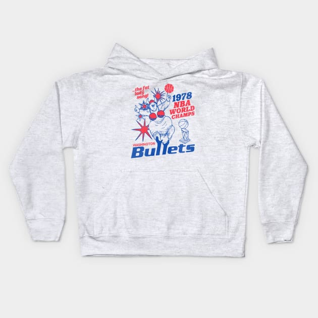 Defunct Washington Bullets 1978 World Champs Kids Hoodie by Defunctland